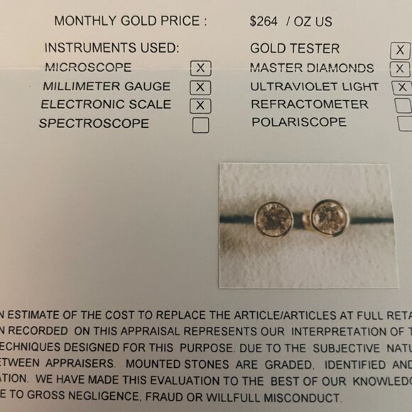 2.03 TCW Diamond Stud Earrings - Picture 7 of 8